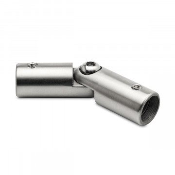 Buisverbinder voor buis Ø 19,0 mm, verstelbaar Manuela RVS-304 mat geslepen