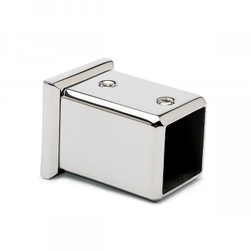 Muur flens 90° voor vierkant buis 20 x 20 mm Erni RVS-304 glanzend gepolijst