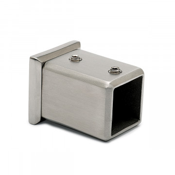 Muur flens 90° voor vierkant buis 20 x 20 mm Erni RVS-304 mat geslepen