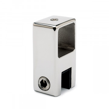Glashouder open voor vierkante buis 20 x 20 mm Marjetta RVS-304 glanzend gepolijst