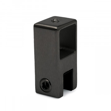 Glashouder open voor vierkante buis 20 x 20 mm Marjetta RVS-304 zwart