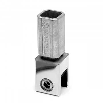Glashouder voor vierkante buis 20 x 20 mm, plafondmontage Orlanda zamak chroom look