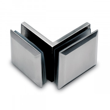 Glasklem 90Â°, glas/glas, voor glasdikte 8 - 12 mm RVS-304