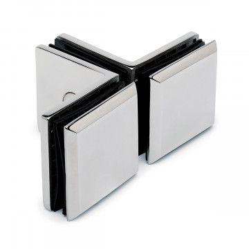 Hoekverbinder T Eelkje glas/glas RVS-304 glanzend gepolijst