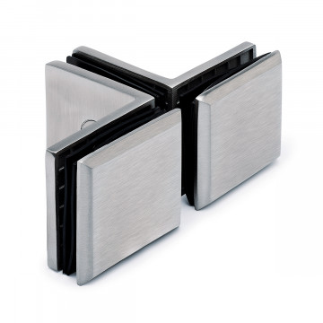 Hoekverbinder T Eelkje glas/glas RVS-304 mat geslepen