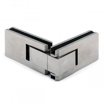 Glasdeurscharnier, verstelbaar Genie glas/glas 90° RVS-304 mat geslepen