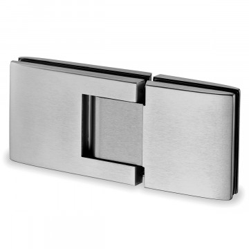 Hydraulisch glasdeurscharnier 180° voor glasdikte 8 - 12,76 mm aluminium RVS look model 4412