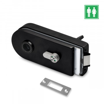 Glasdeurslot voor toilet Joyce RVS-304 zwart
