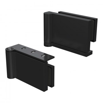 Glasdeurscharnier set Gilda DIN links aluminium zwart