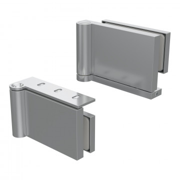 Glasdeurscharnier set Gilda DIN links aluminium mat geanodiseerd