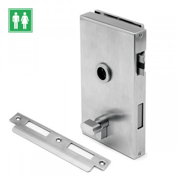 OFFICE Glasdeurslot voor toilet Melena DIN links RVS-304 mat geslepen