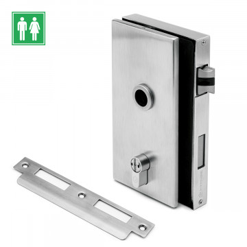 OFFICE Glasdeurslot voor toilet Melena DIN rechts RVS-304 mat geslepen