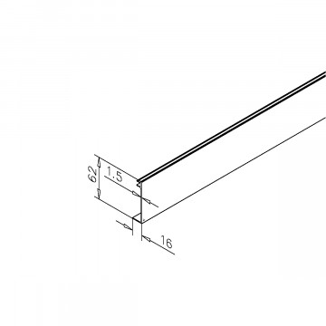 Afdekprofiel Magdalen aluminium mat geanodiseerd
