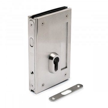 Glasdeurslot voor schuifdeur Amita voor glasdikte 10 mm RVS-304 mat geslepen
