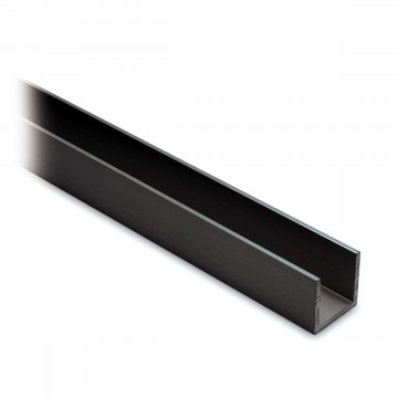 Aluminium U-profiel 15 x 15 x 15 mm zwart gecoat