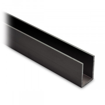 Aluminium U-profiel 30 x 20 x 30 mm zwart gecoat