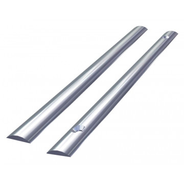 Stootlijst halfrond en massief, 3000 x 10 mm, geboord RVS-316 (A4)