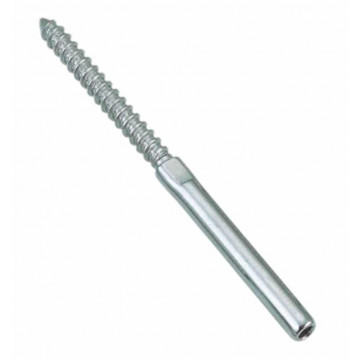 Draadterminal met houtschroefdraad rechts 6mm RVS-316