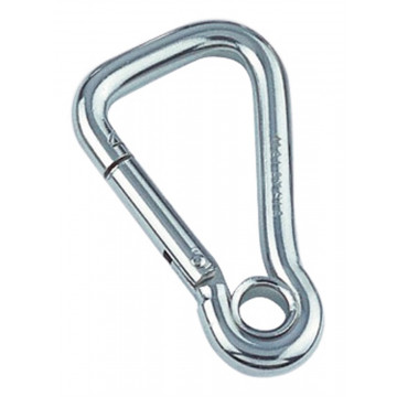 Karabijnhaak asymmetrisch met oog 6 x 60 mm RVS-316
