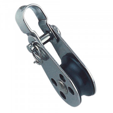 Mini katrol met losse beugel en borgpen Ø 25 mm touwmaat 6 mm RVS-316