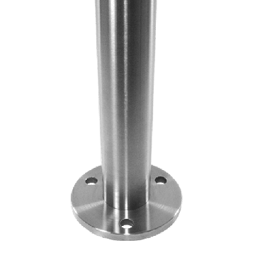 Buis met bodemplaat 42,4 x 2,0 mm 1000 mm RVS-304 mat geslepen