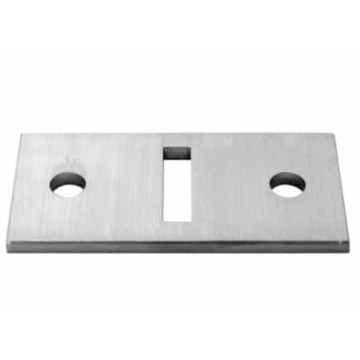 Ankerplaat 120 x 60 x 6 mm gat 40 x 10 mm RVS-304 mat geslepen