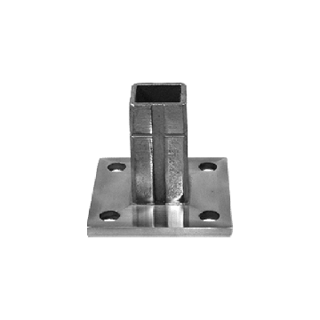Bodemplaat 65 x 65 x 5,0 mm buis 30 x 30 mm RVS-304 mat geslepen