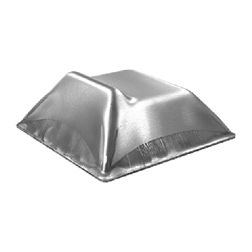 Aanloopschoen groot 175 x 175 x 65 mm, RVS-304
