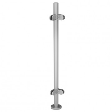 Baluster compleet 90° 989 mm buis 42,4 x 2,0 mm RVS-304 mat geslepen