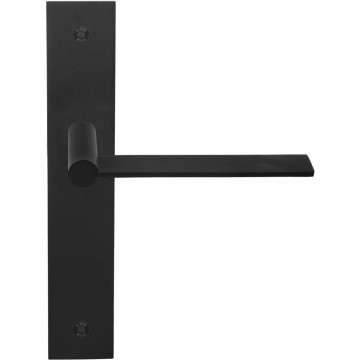 Deurkruk paar Mathieu Bruls EDGY EGP236SFC massief ongeveerd op schild blind mat zwart RVS-304