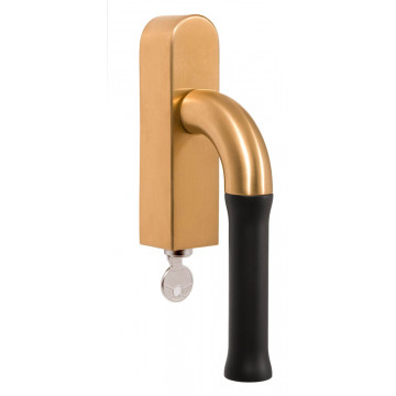 Draaikiepgarnituur Edward van Vliet NOUR EV100-DLOCK-O afsluitbaar PVD mat goud/mat zwart RVS-304