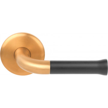 Deurkruk paar Edward van Vliet NOUR EV101/64 dubbel geveerd op rozet PVD mat goud/mat zwart RVS-304