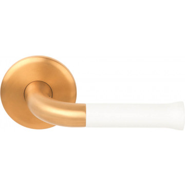 Deurkruk paar Edward van Vliet NOUR EV101/64 dubbel geveerd op rozet PVD mat goud/wit RVS-304