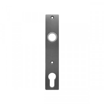 Handgreepplaat massief voor slot afstand 92 mm mat geslepen RVS-304