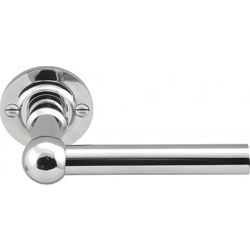 Deurkruk paar FERROVIA FVL110/52 L- ongeveerd op 52 mm rozet gepolijst RVS