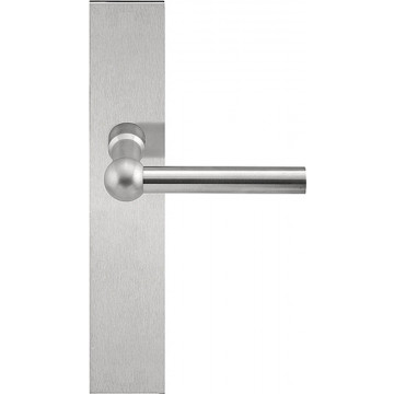 Deurkruk paar FERROVIA FVL110P236SFC L-massief ongeveerd op schild blind mat RVS