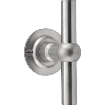 Deurkruk paar FERROVIA FVT100/48 T- ongeveerd op 48 mm rozet mat RVS