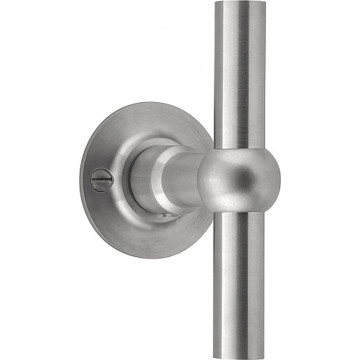Deurkruk paar FERROVIA FVT110/52 T- ongeveerd op 52 mm rozet mat RVS
