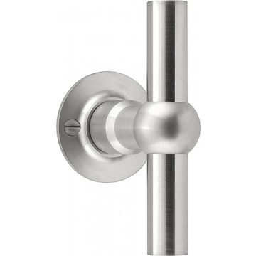 Deurkruk paar FERROVIA FVT125/52 T- ongeveerd op 52 mm rozet mat RVS