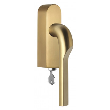 Draaikiepgarnituur Gensler RIVIO GL100-DKLOCK-O afsluitbaar linksdraaiend PVD mat goud RVS-304