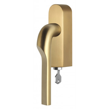 Draaikiepgarnituur Gensler RIVIO GL100-DKLOCK-O afsluitbaar rechtsdraaiend PVD mat goud RVS-304