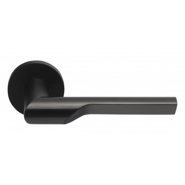 Deurkruk paar Gensler RIVIO GL101-G geveerd op rozet PVD mat zwart RVS-304