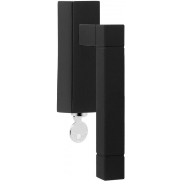 Draaikiepgarnituur Jan des Bouvrie SQUARE JB100-DKLOCK afsluitbaar rechtsdraaiend mat zwart RVS-304