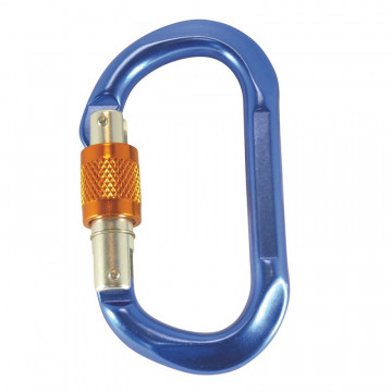 Karabijnhaak met borgmoer 12 x 113 mm aluminium blauw
