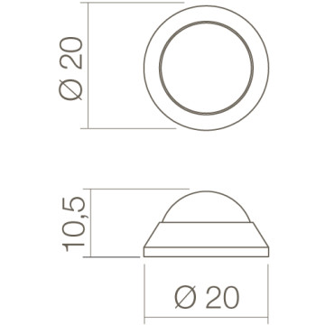 Intersteel Deurstop bol 20mm wandmontage rvs geborsteld
