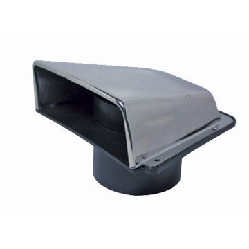 Ventilatierooster met schuine kap 125x145mm RVS-316 Ventilatierooster met schuine kap 125x145mm RVS-316