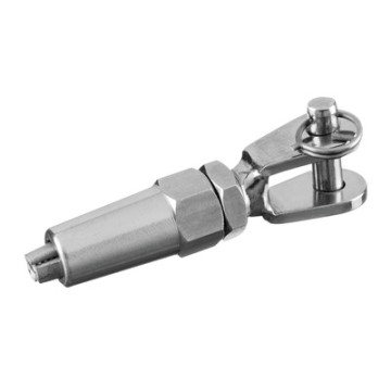 Terminal met gaffel voor kabelsysteem 6,0 mm, model 7300, RVS-304