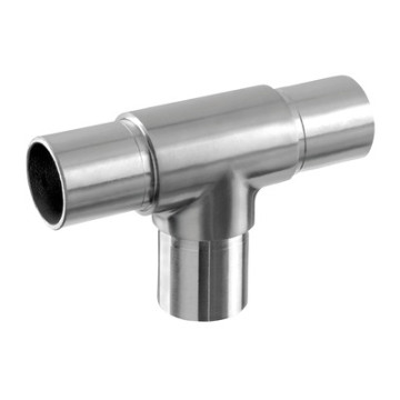 T-verbinder voor buis 48,3 x 2,0 mm vast RVS-304 mat geslepen model 0307