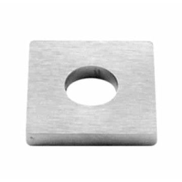Vulplaat 30 x 30 x 4 mm gat Ø 12,2 mm RVS-304 mat geslepen Vulplaat 30 x 30 x 4 mm gat Ø 12,2 mm RVS-304 mat geslepen