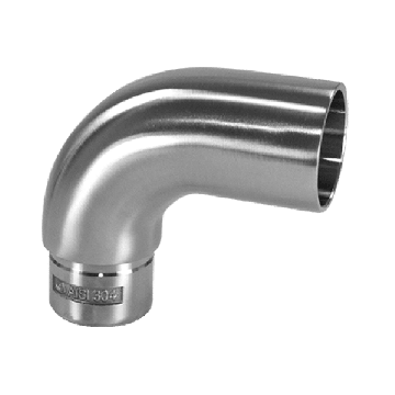 Verbindingsbocht voor buis 33,7 x 2,0 mm vast RVS-304 mat geslepen